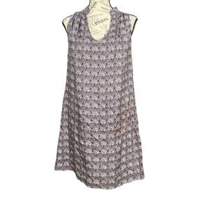 Sunner Anthropologie Purple Patterned Sleeveless Mini Dress in Size Medium